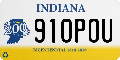 IN license plate 910POU