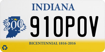 IN license plate 910POV
