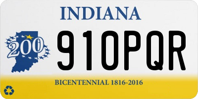 IN license plate 910PQR
