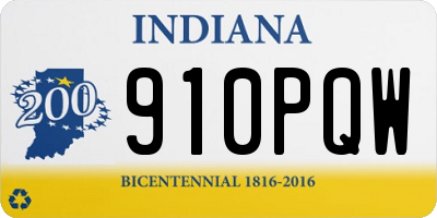 IN license plate 910PQW