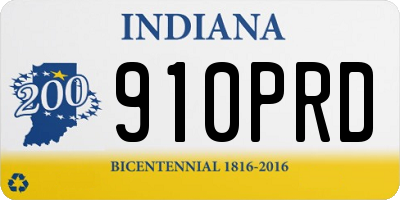 IN license plate 910PRD