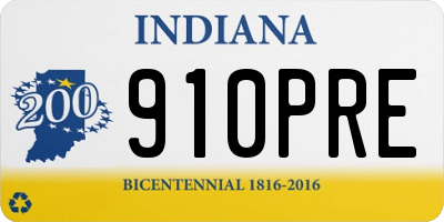 IN license plate 910PRE