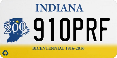 IN license plate 910PRF