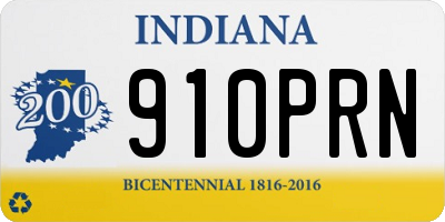 IN license plate 910PRN