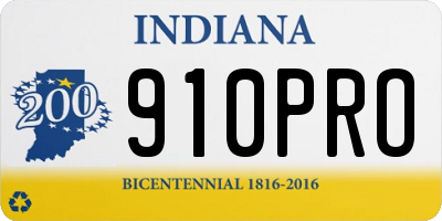 IN license plate 910PRO