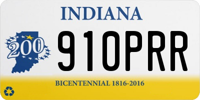 IN license plate 910PRR
