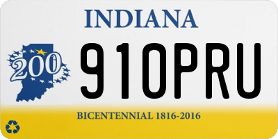 IN license plate 910PRU
