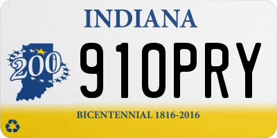 IN license plate 910PRY