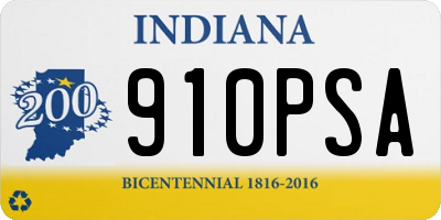 IN license plate 910PSA