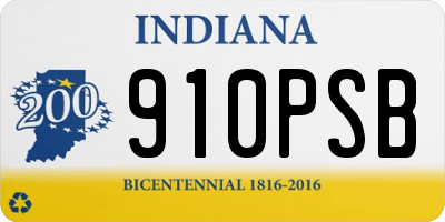 IN license plate 910PSB