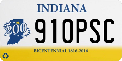 IN license plate 910PSC