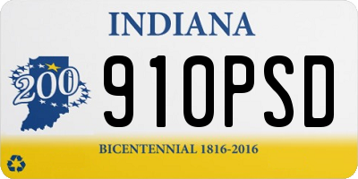 IN license plate 910PSD