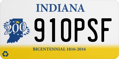 IN license plate 910PSF