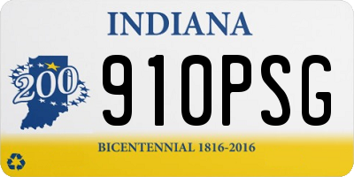 IN license plate 910PSG