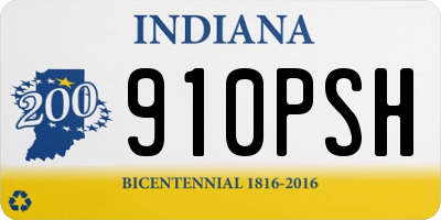 IN license plate 910PSH
