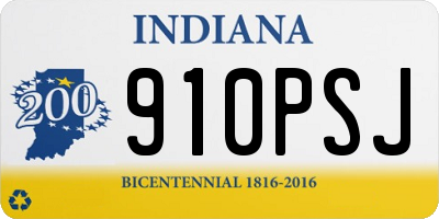 IN license plate 910PSJ