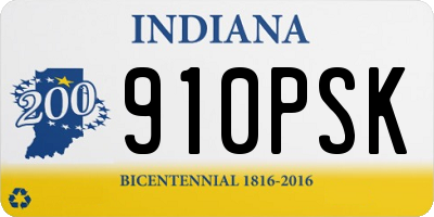 IN license plate 910PSK