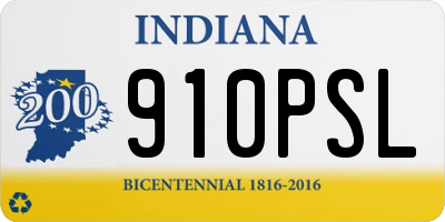 IN license plate 910PSL