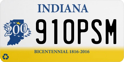 IN license plate 910PSM