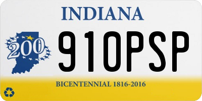 IN license plate 910PSP