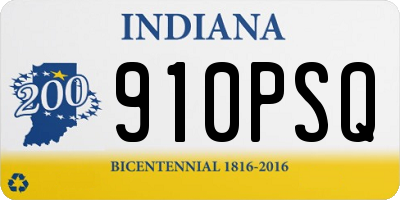 IN license plate 910PSQ