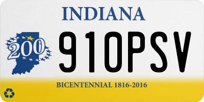 IN license plate 910PSV