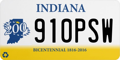 IN license plate 910PSW