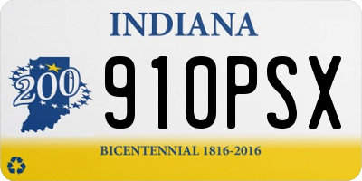 IN license plate 910PSX