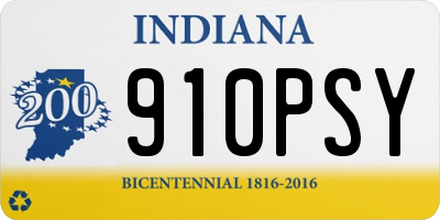 IN license plate 910PSY