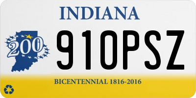 IN license plate 910PSZ