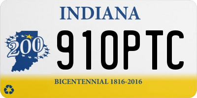 IN license plate 910PTC