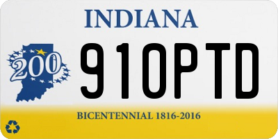 IN license plate 910PTD