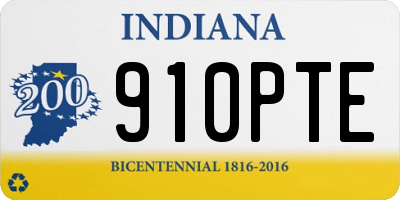 IN license plate 910PTE