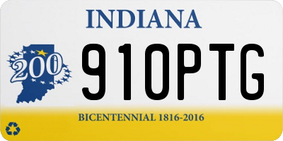IN license plate 910PTG
