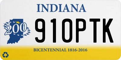 IN license plate 910PTK