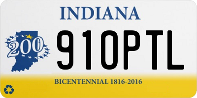 IN license plate 910PTL