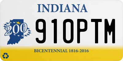 IN license plate 910PTM