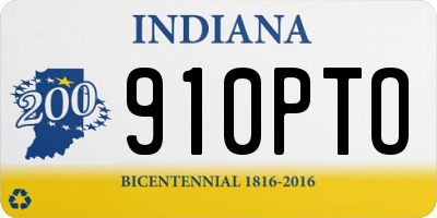 IN license plate 910PTO
