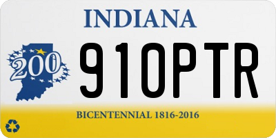 IN license plate 910PTR