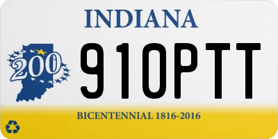 IN license plate 910PTT