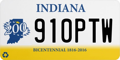 IN license plate 910PTW