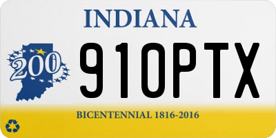 IN license plate 910PTX