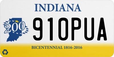 IN license plate 910PUA