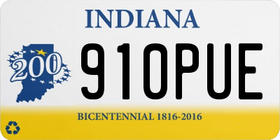 IN license plate 910PUE