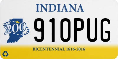 IN license plate 910PUG