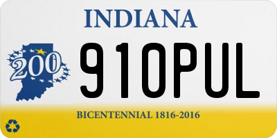 IN license plate 910PUL