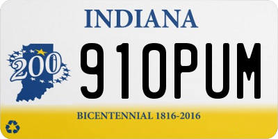IN license plate 910PUM