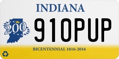 IN license plate 910PUP