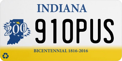 IN license plate 910PUS