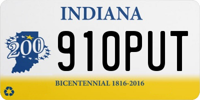 IN license plate 910PUT